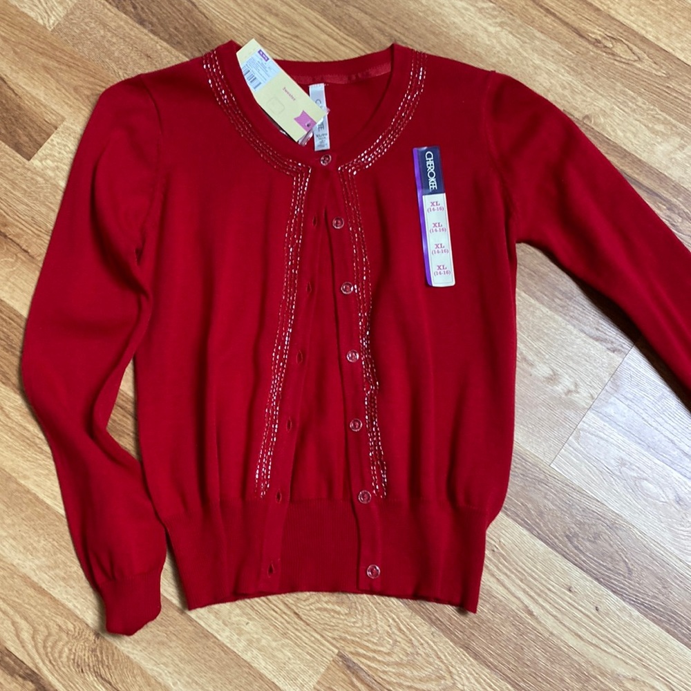 14/16 Girls’ red cardigan